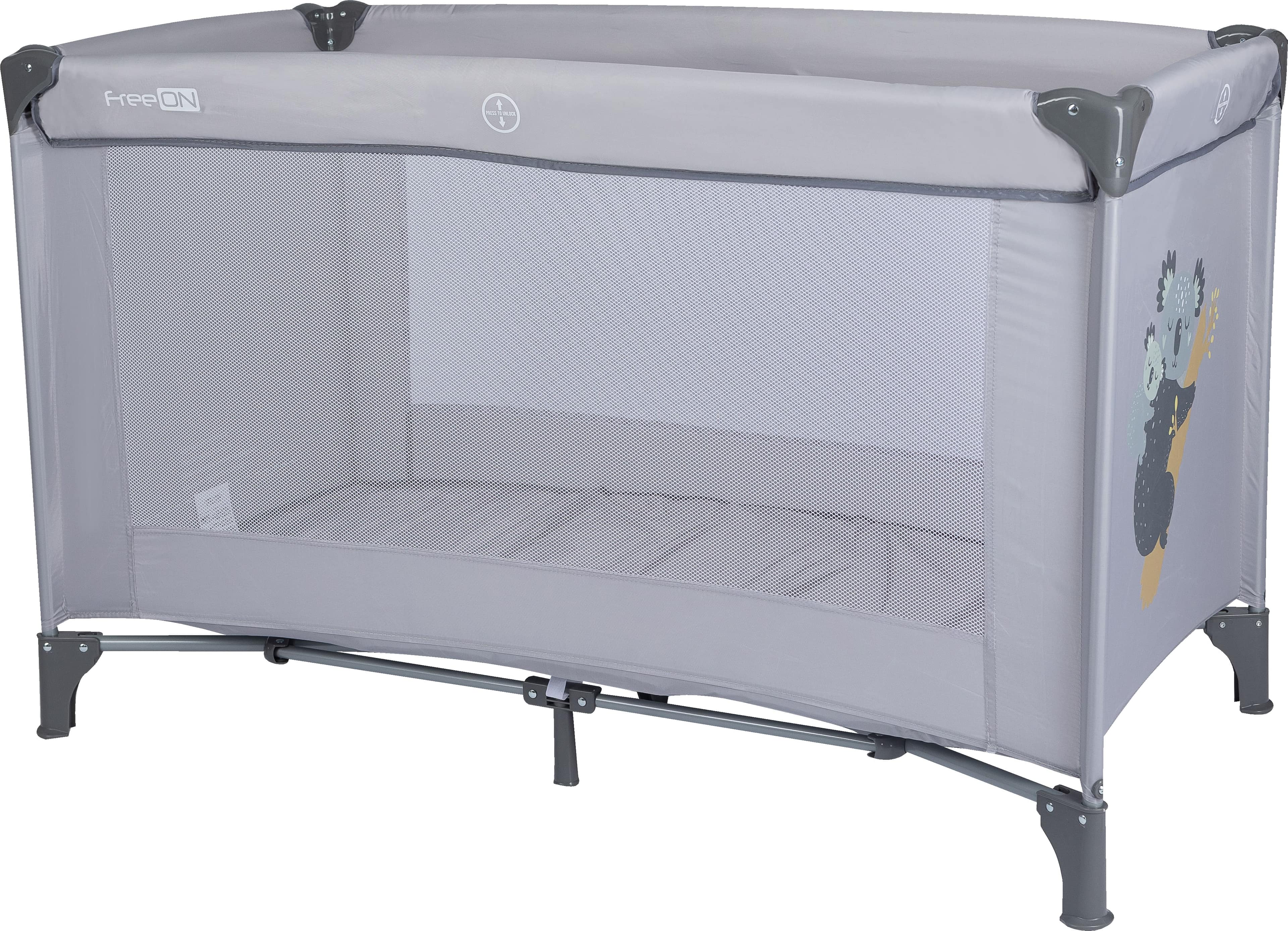 Ліжко-манеж дитяче Travel Love Grey, FreeON