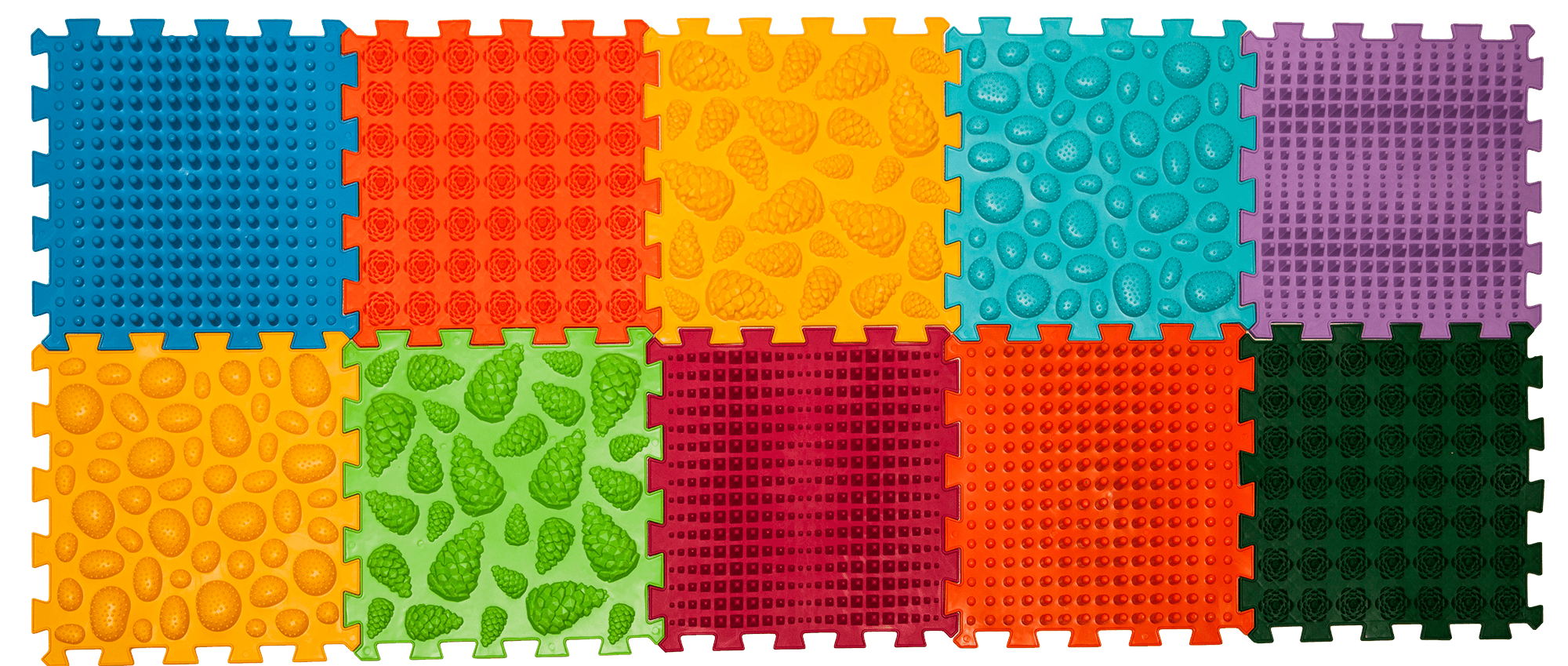 Килимок масажний для реабілітації “ Mix” 10 елементів Жорсткий, Ortek