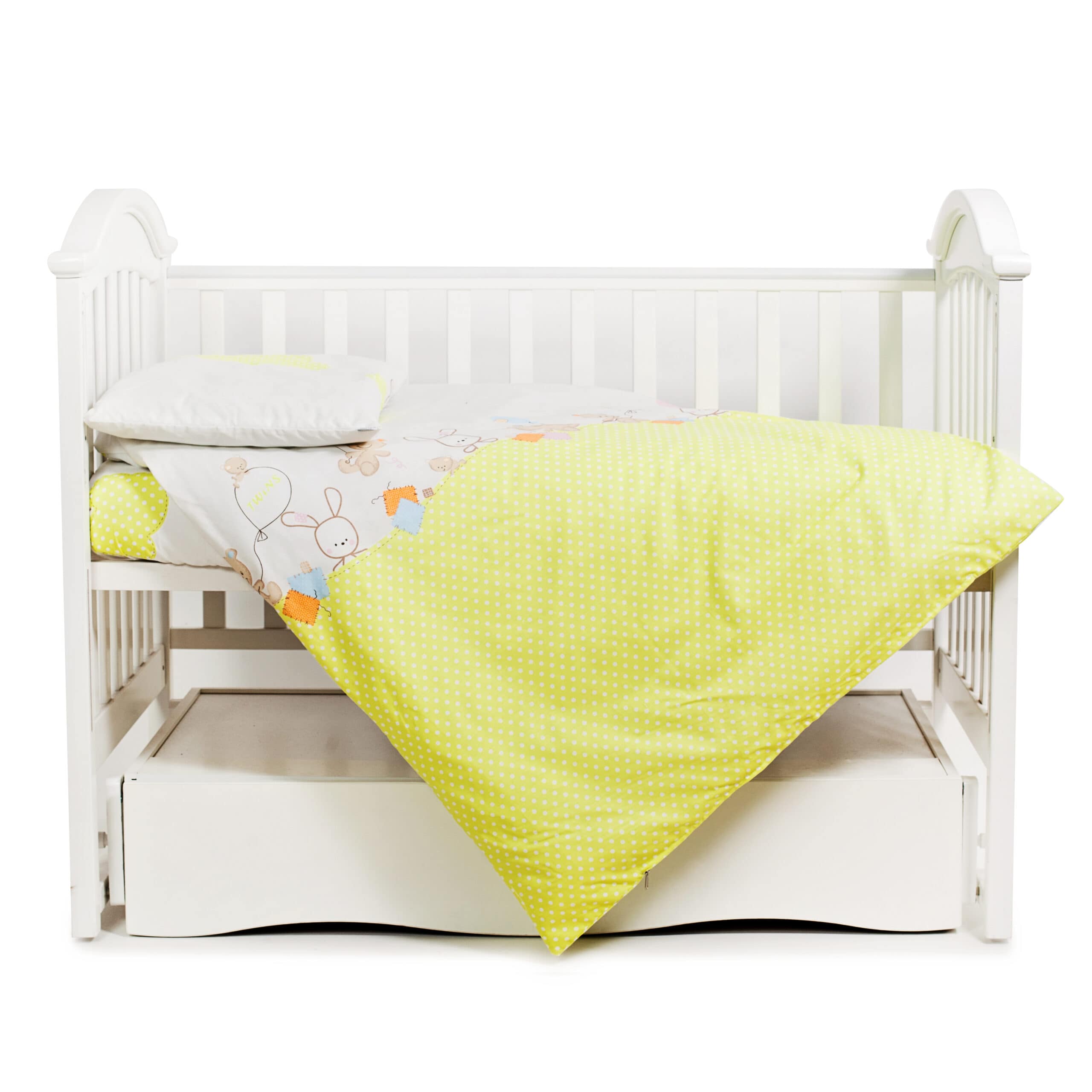 Дитяче сменное Постільна білизна 3 эл Comfort Горошки зеленые, Twins