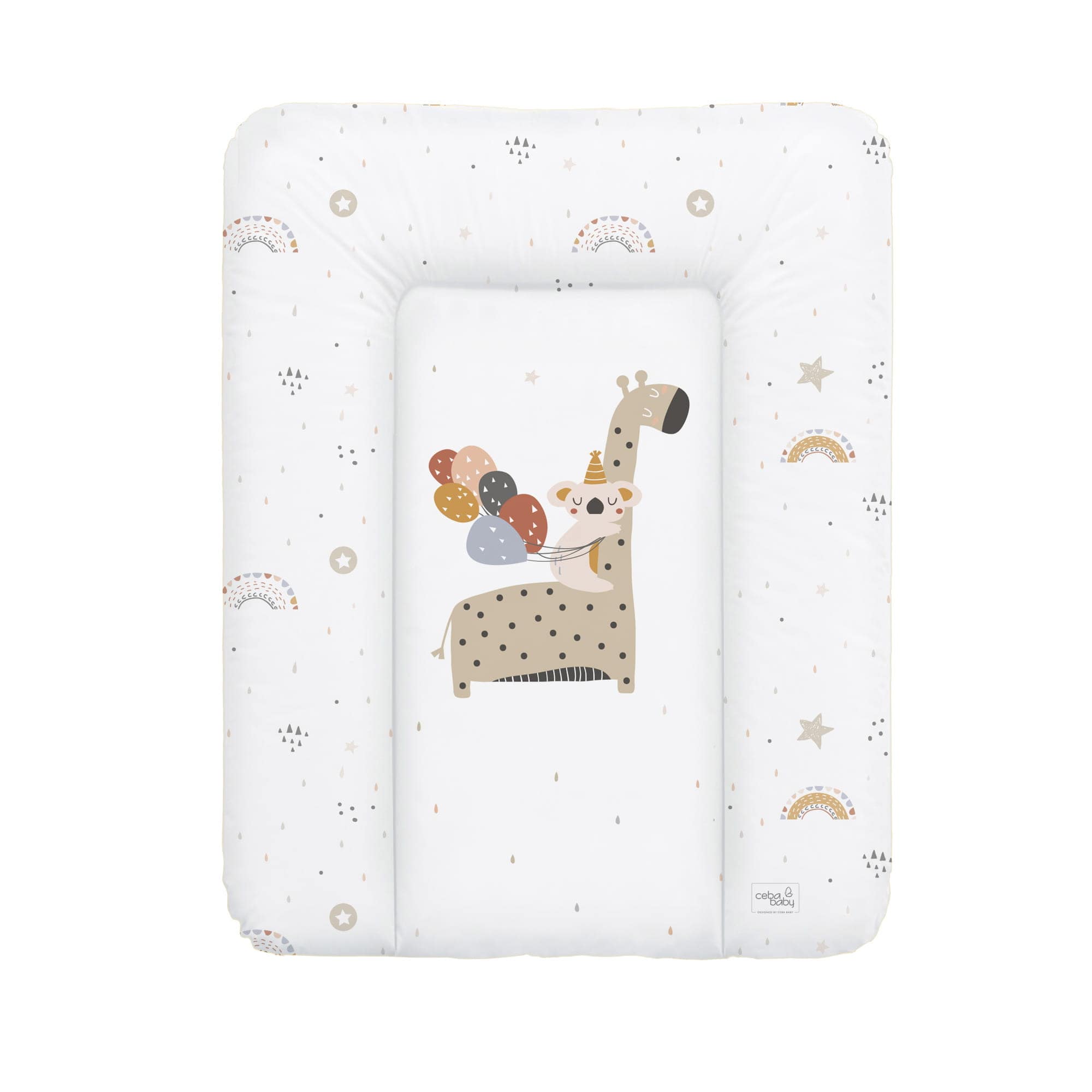 Пеленальный матрас 50x70 Retro Autumn Giraffe білий, Cebababy