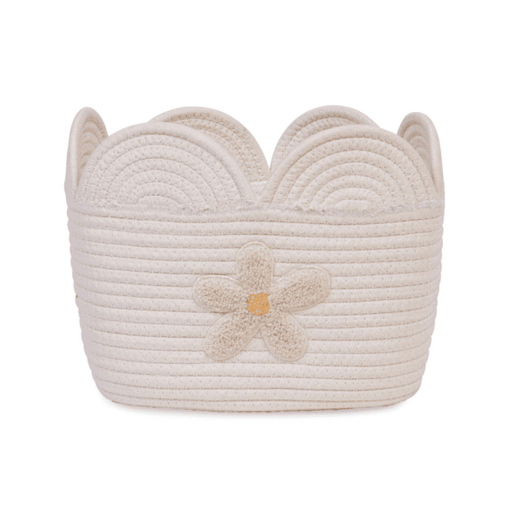 Корзина для іграшок Childhome Flower 30x20x15 см білий , арт. CCBAFL20
