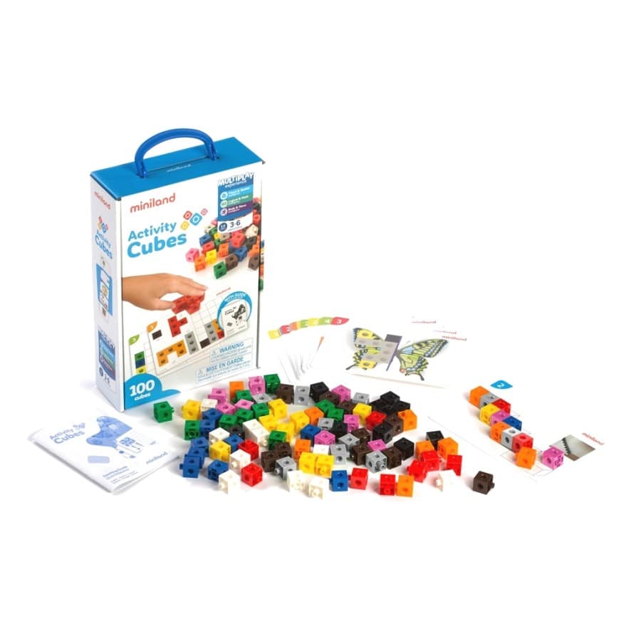 Набір навчальний Miniland Activity Cubes (100 деталей) у валізці