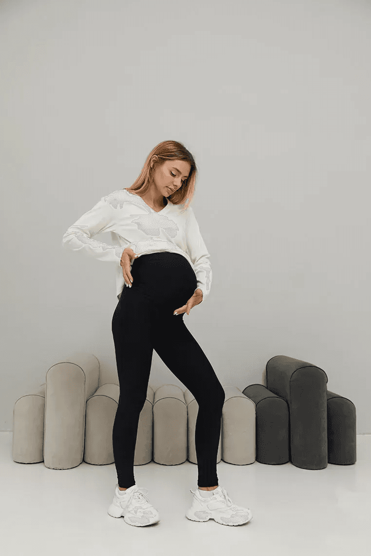 Лосини в рубчик для вагітних Modena Чорний Lullababe
