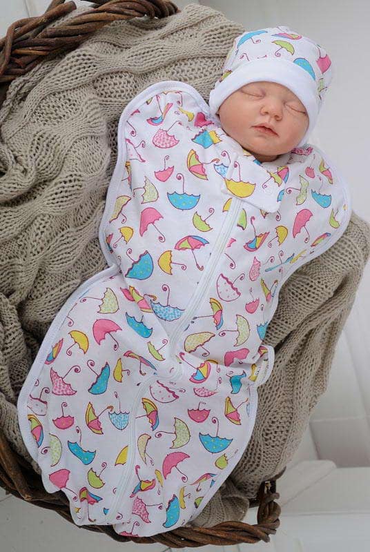 Євро пелюшка кокон на блискавкці + шапочка Парасольки, MagBaby