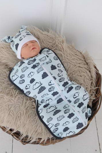 Євро пелюшка кокон на блискавкці + шапочка Хмарки, MagBaby