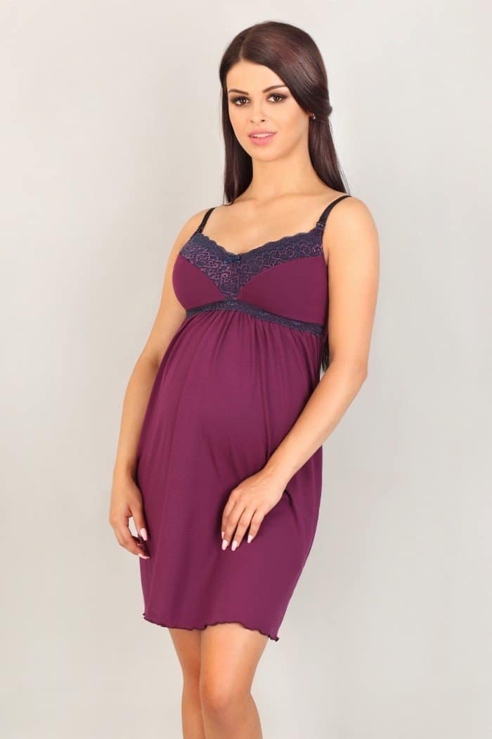 Нічна сорочка 3003 violet для вагітних і годування, Lupoline