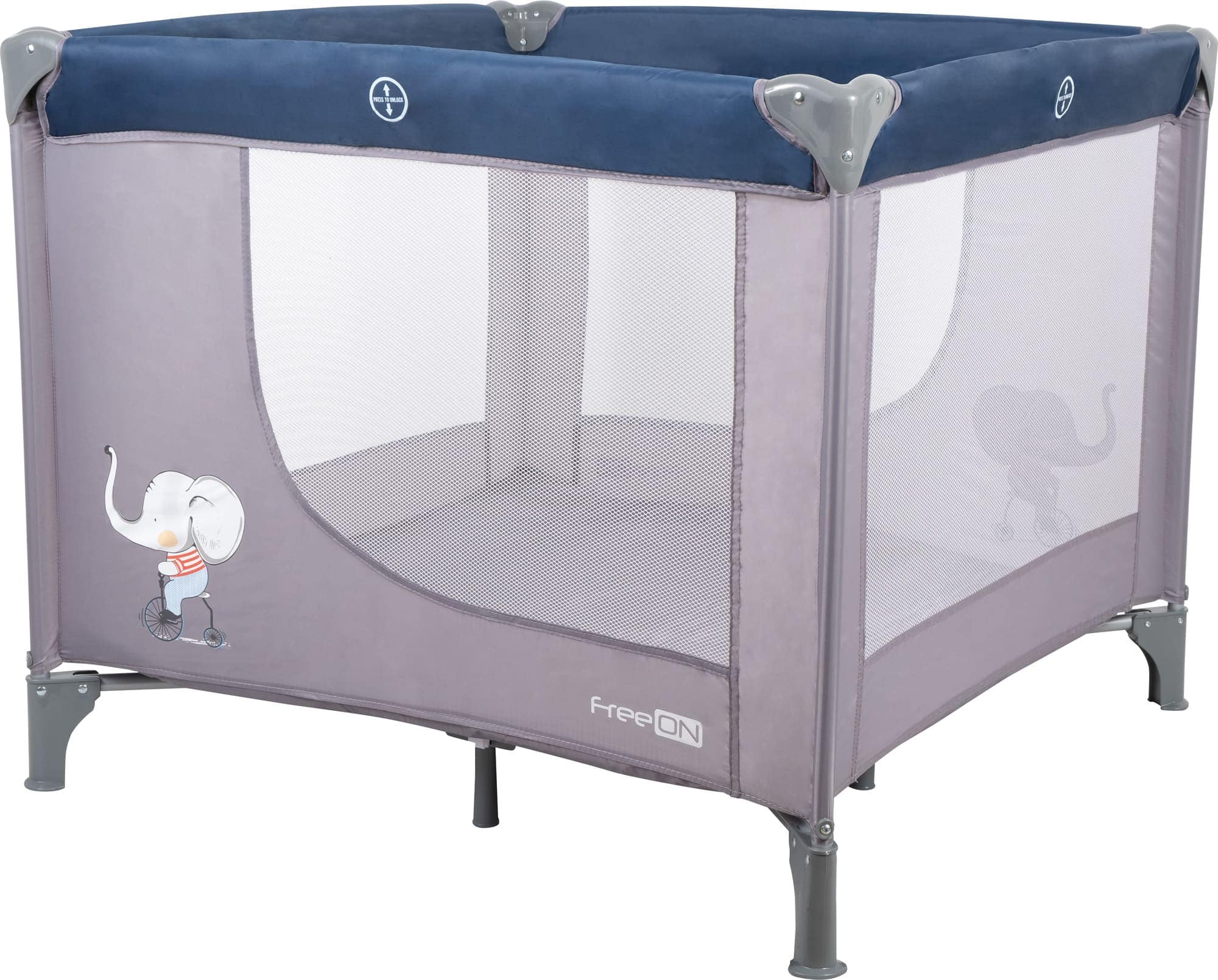 Манеж для дитини Square Elephant, grey - blue, FreeON