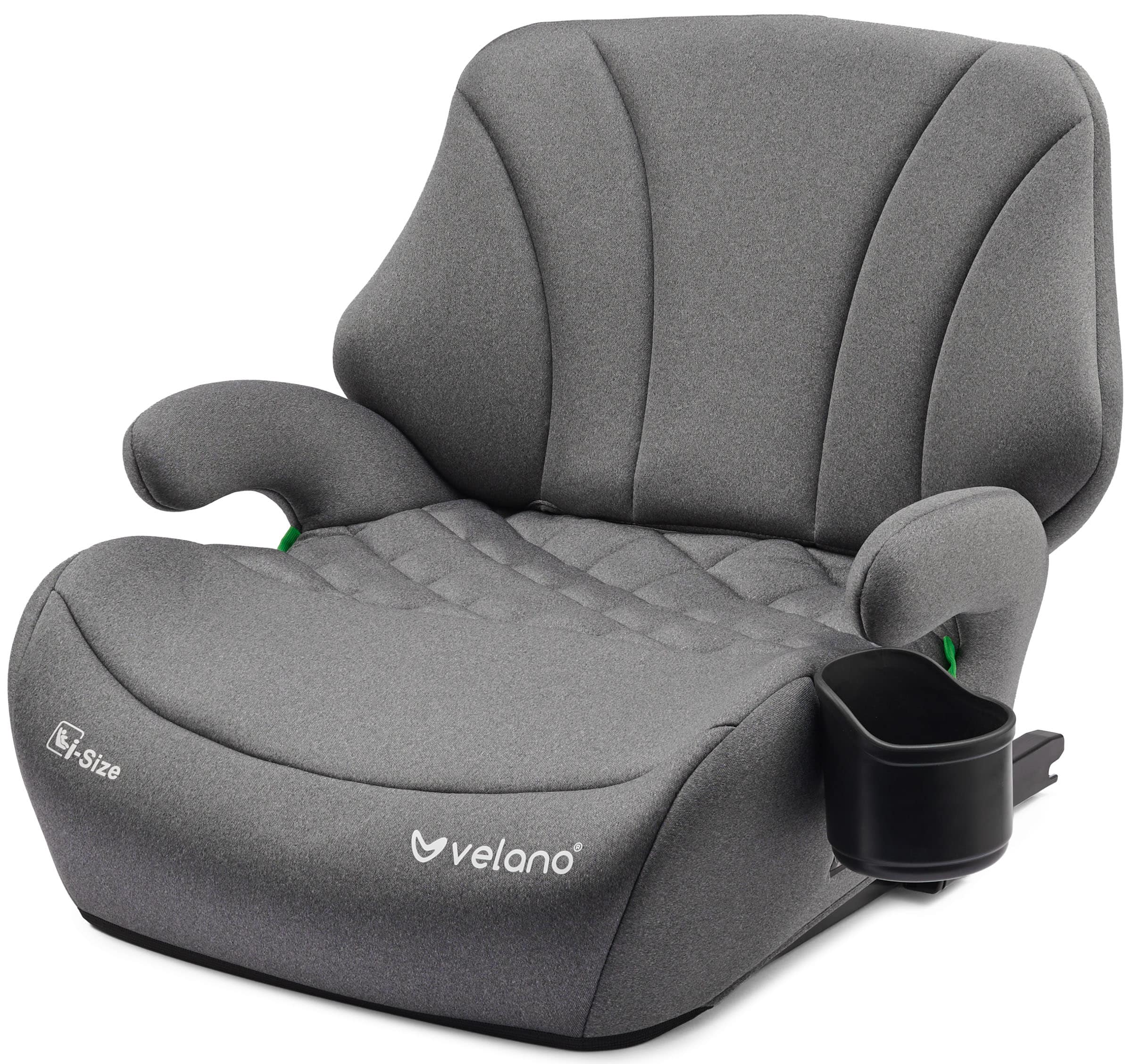 Бустер Gravo i-Size 125–150 см, ISOFIX + підстаканник, grey, Velano