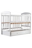 Детская кроватка с ящиком Наталка Белая Маятник Регулируемый 120x60 см