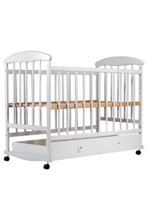 Детская кроватка с ящиком Наталка Белая 120x60 см