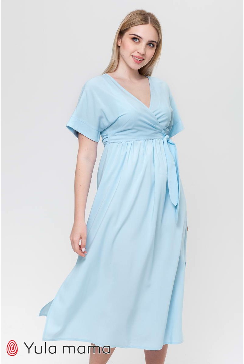 Платье Gretta голубой для беременных и кормления