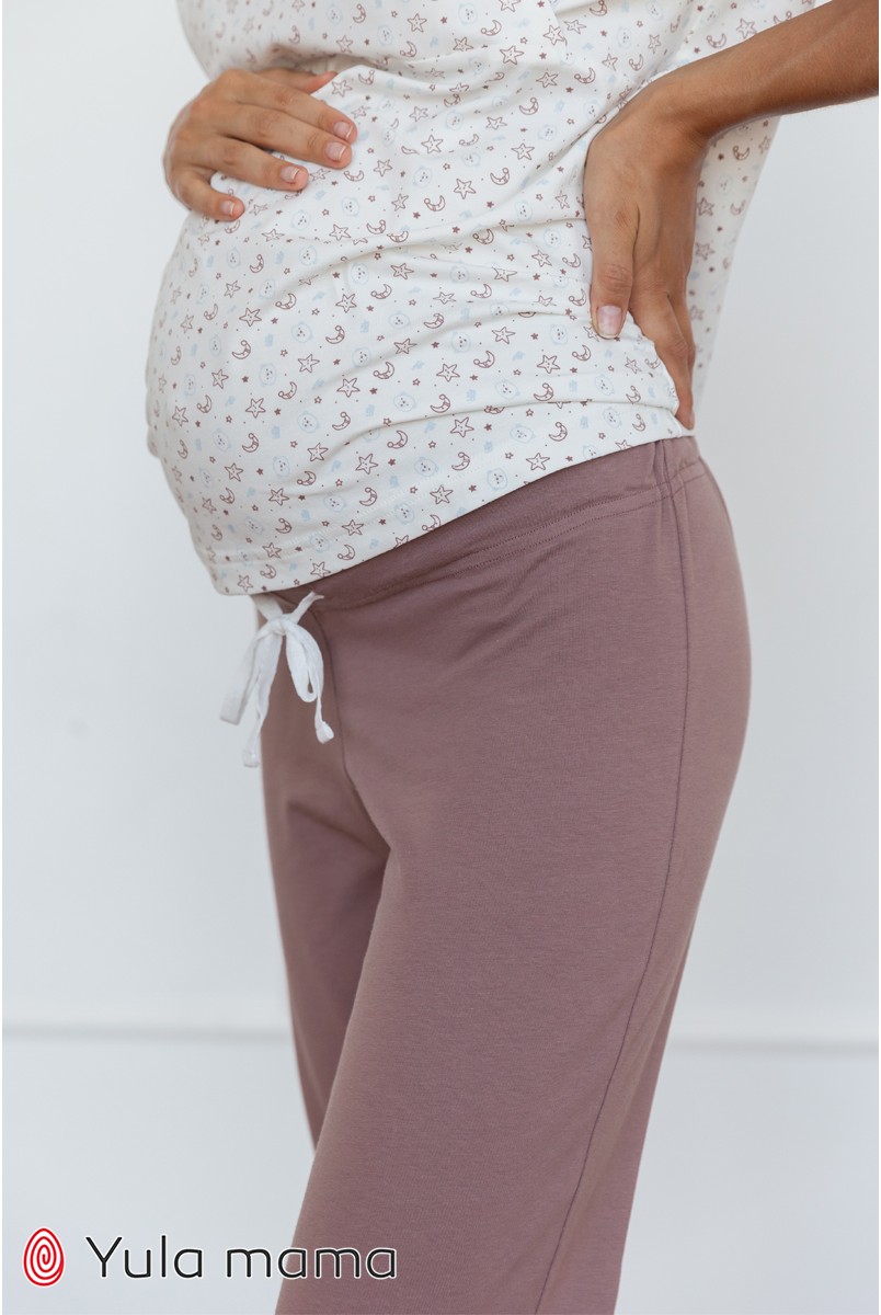 Хлопковые брюки для беременных Юла мама Lynn NW-5.9.1 капучино