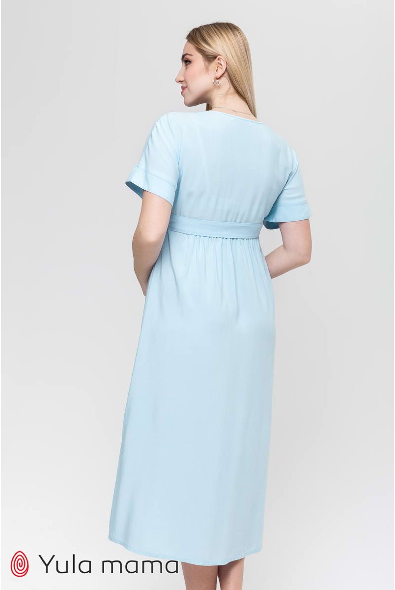 Платье Gretta голубой для беременных и кормления