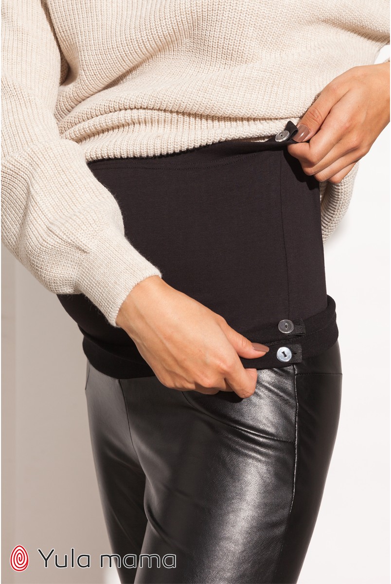 Теплі штани-лосини для вагітних Юла мама Elle warm TR - 41.101 чорний