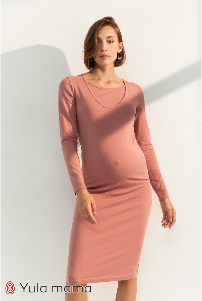 Сукня для вагітних та годування Юла мама Lillian DR - 31.032 темний рожевий