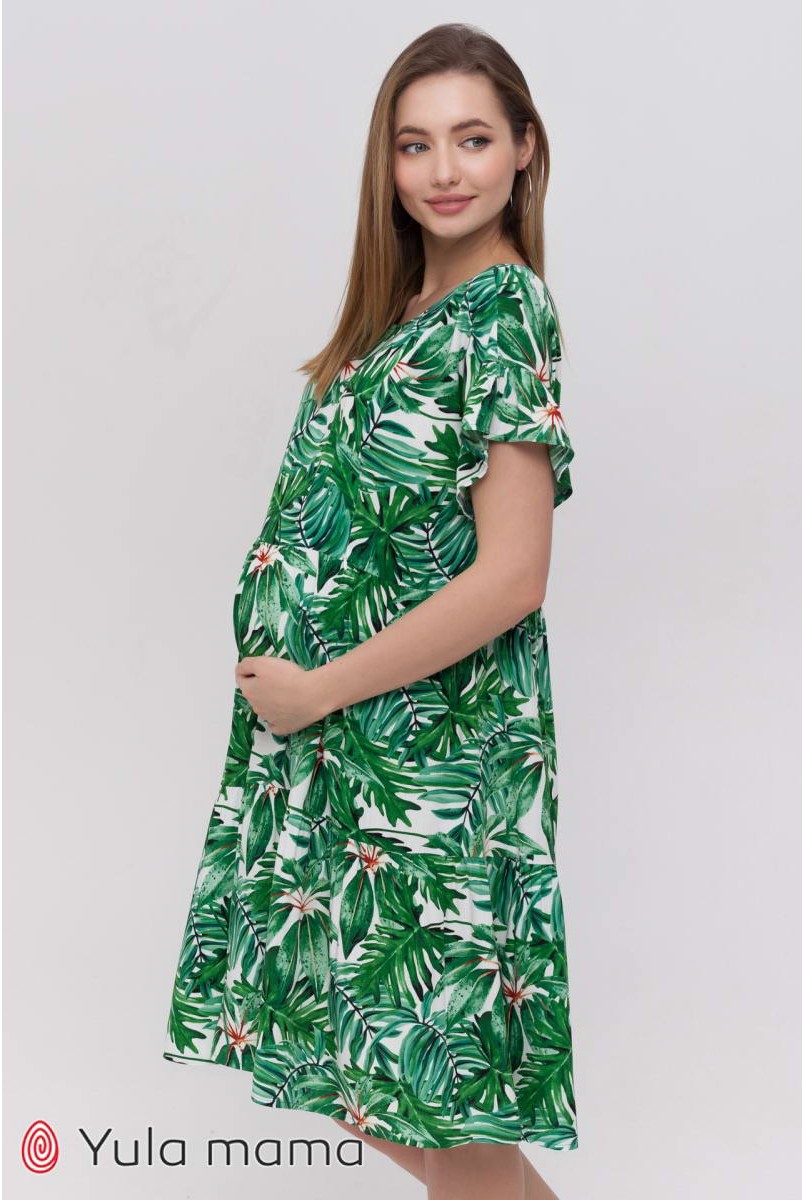 Платье Annabelle тропический принт для беременных и кормления