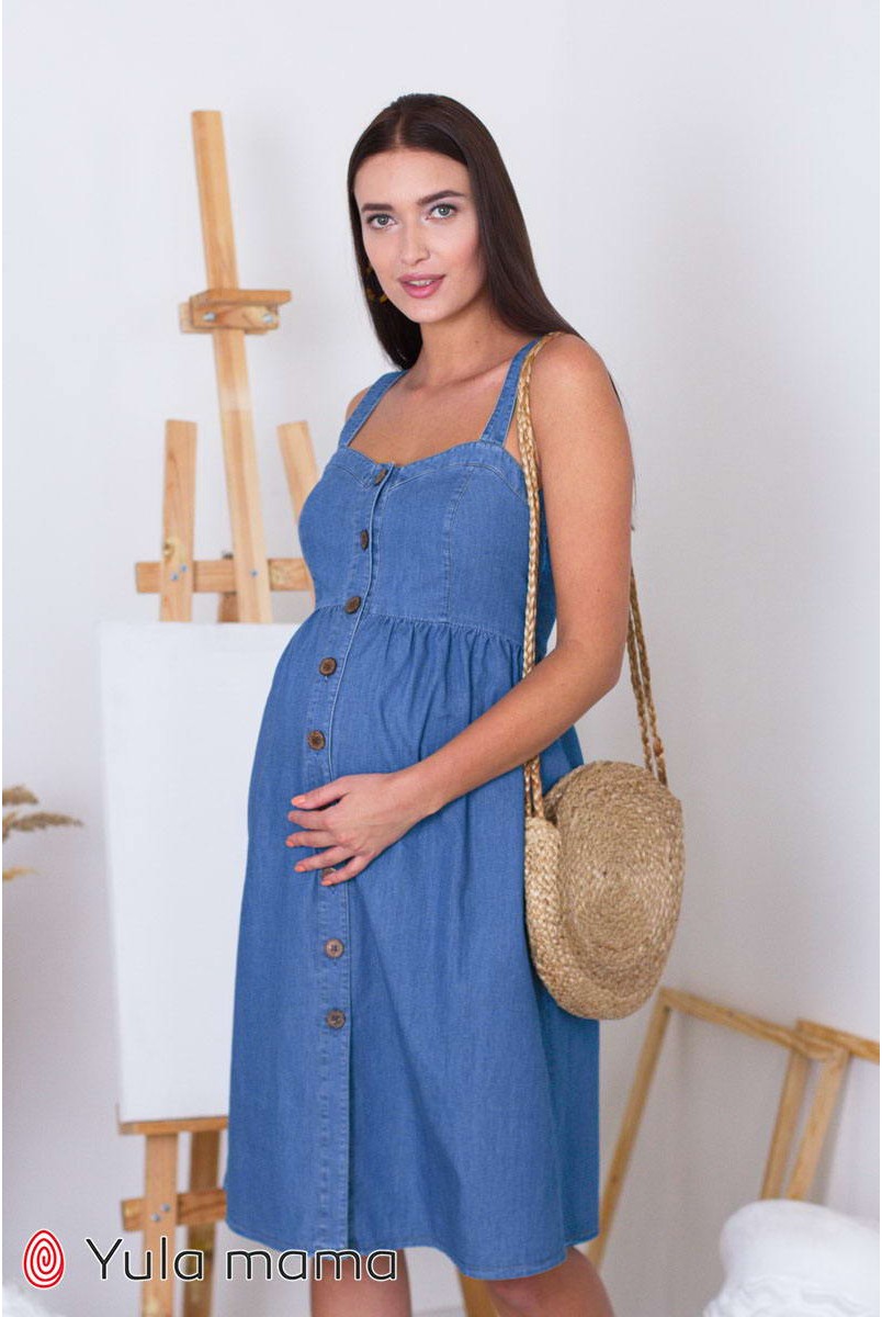 Сарафан Tina SF-21.023 джинсово-синий для беременных и кормления