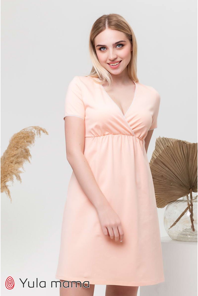 Ночная сорочка Alisa light персиковый для беременных и кормления