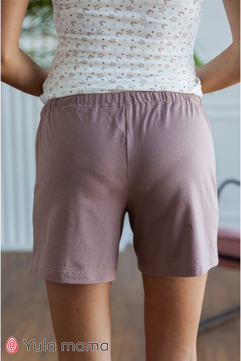 Хлопковые шорты для беременных Юла мама Tammy NW-5.10.1 капучино