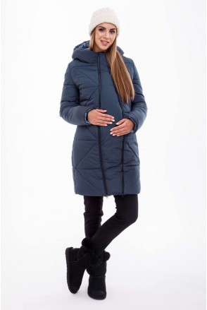 Зимнее теплое пальто ANGIE OW-49.031 синий для беременных