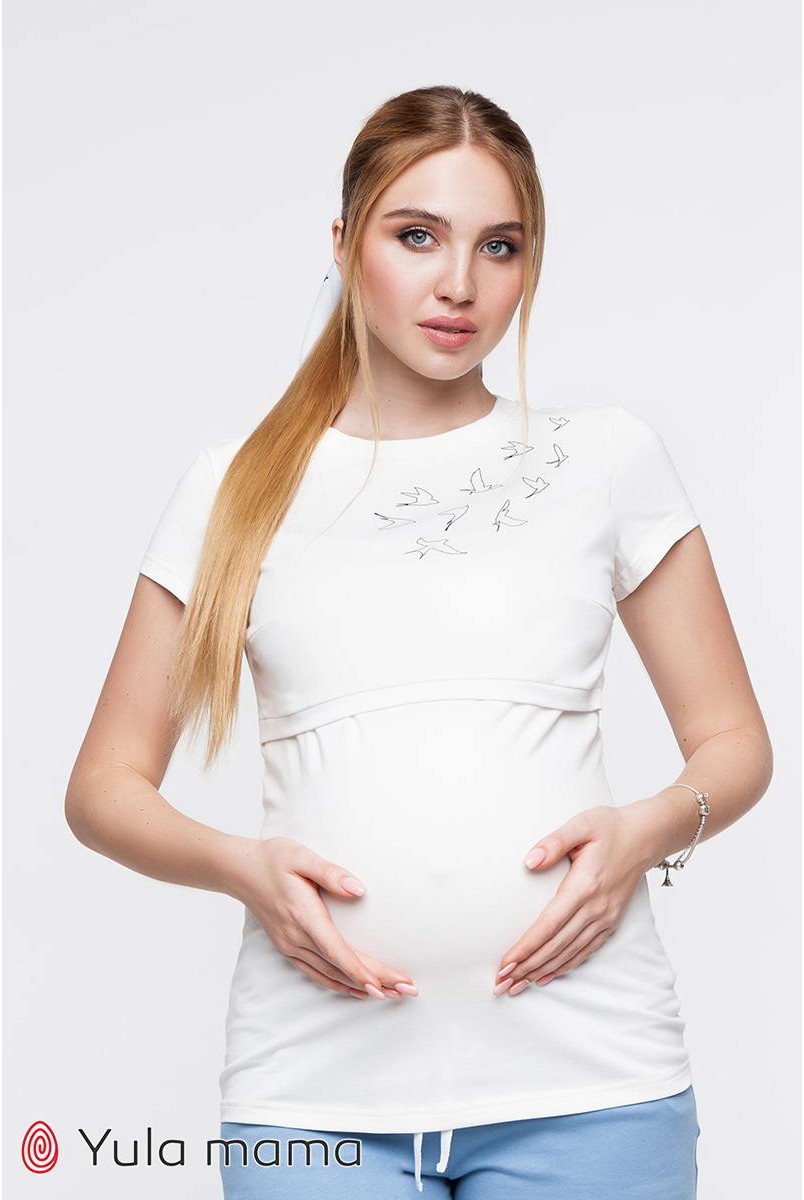Футболка Romana NR-21.051 молочный для беременных и кормления