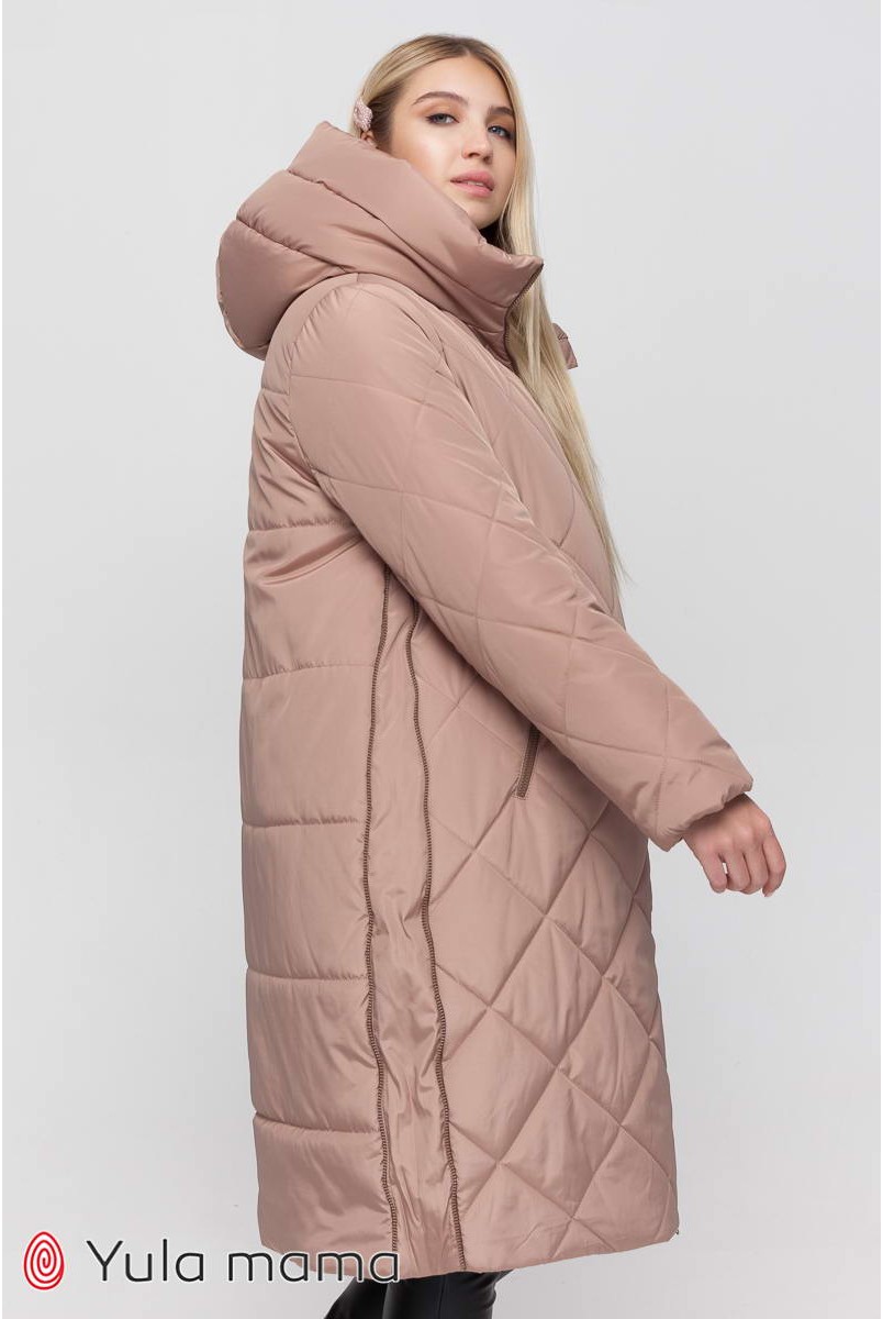 Зимнее теплое пальто Helsinki бежевый для беременных