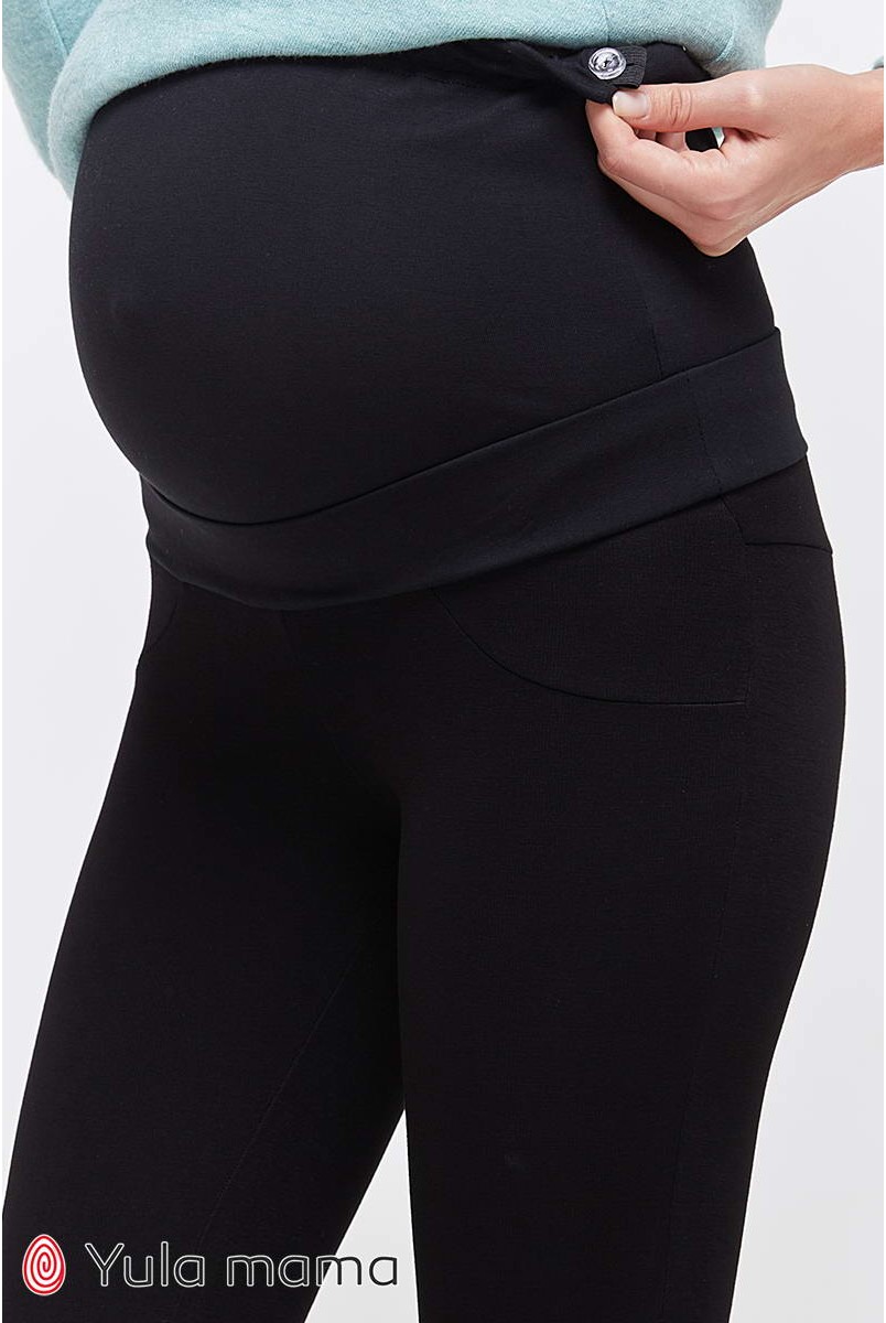 Теплые брюки-лосины Kristi warm черный для беременных