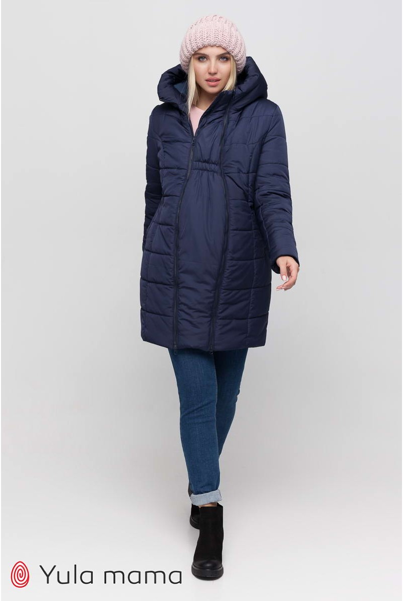Зимнее слинго-пальто 3 в 1 Abigail sling OW-40.051 темно-синее для беременных