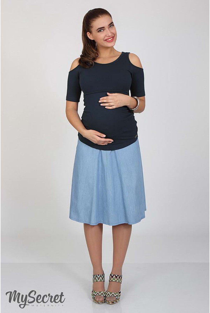 Юбка Peri голубой джинс для беременных