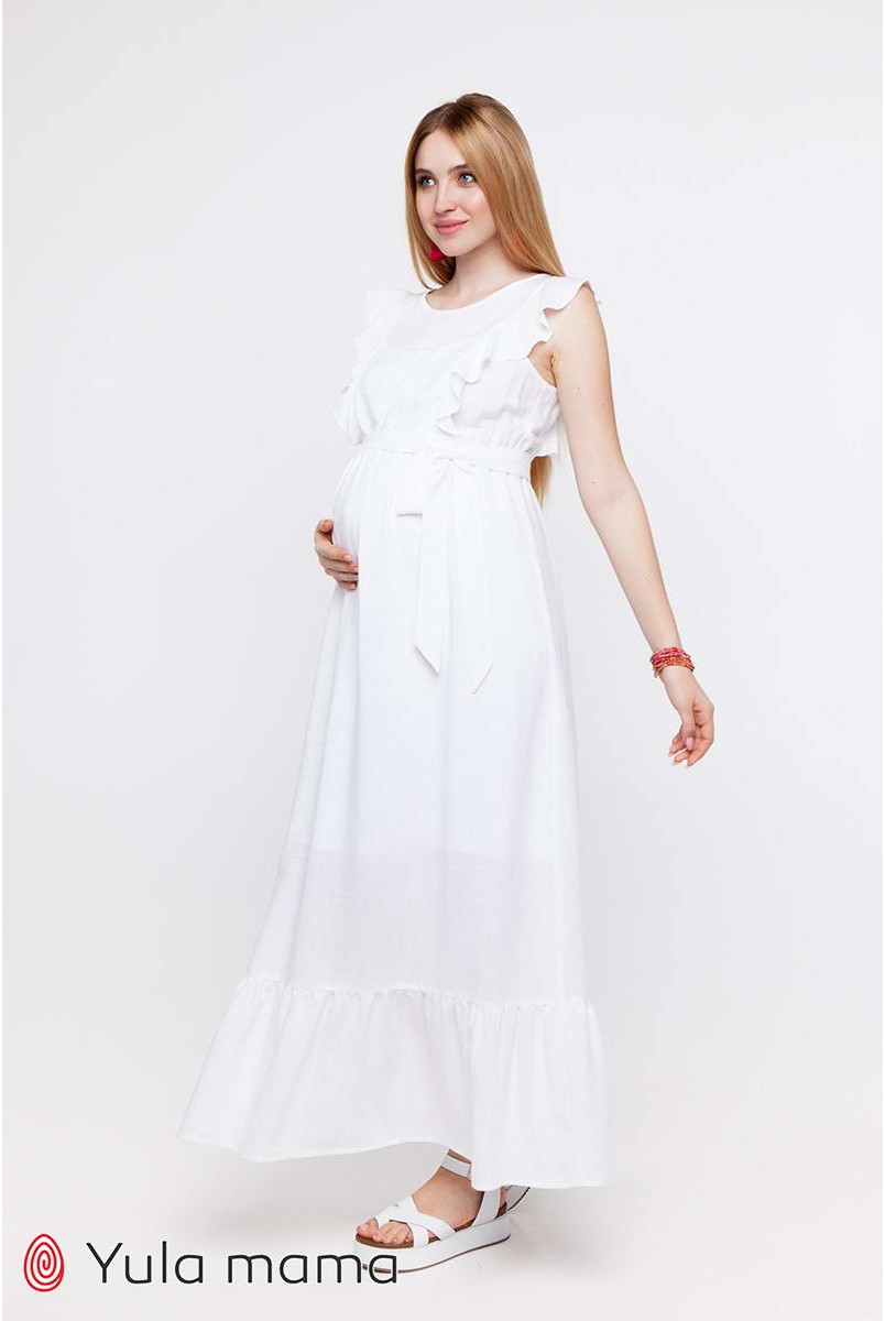 Платье Freya белый для беременных и кормления