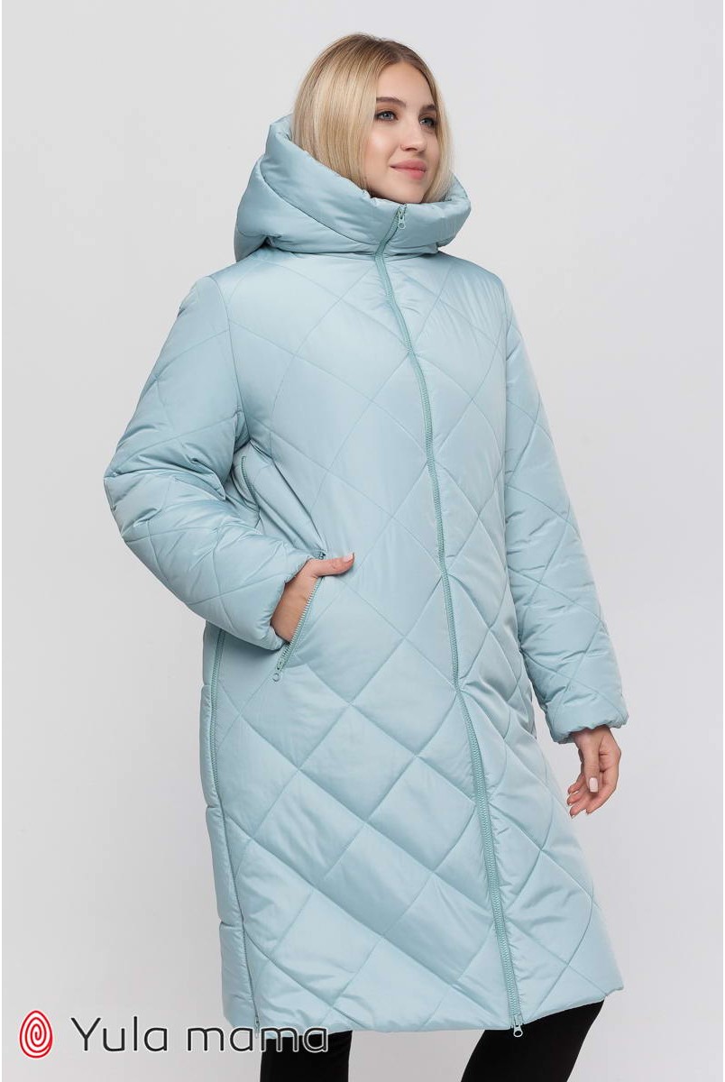 Зимнее теплое пальто Helsinki полынный для беременных