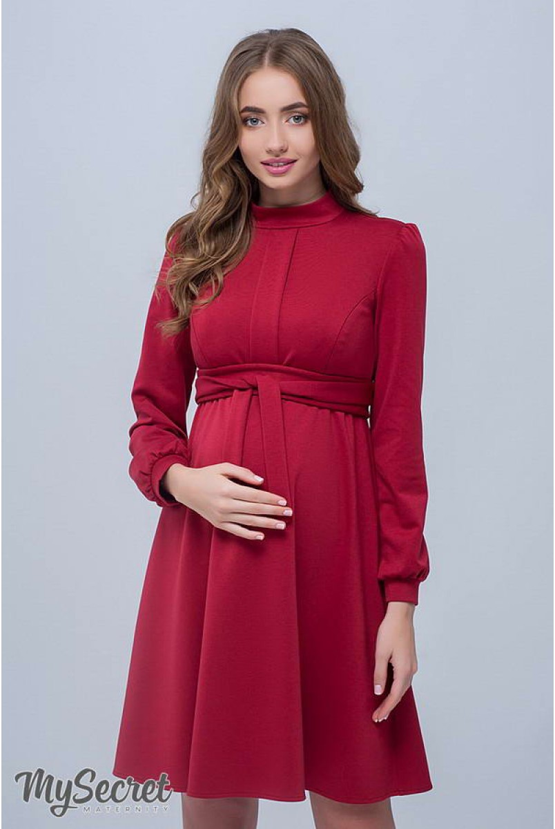 Платье Rebecca кармин для беременных и кормящих