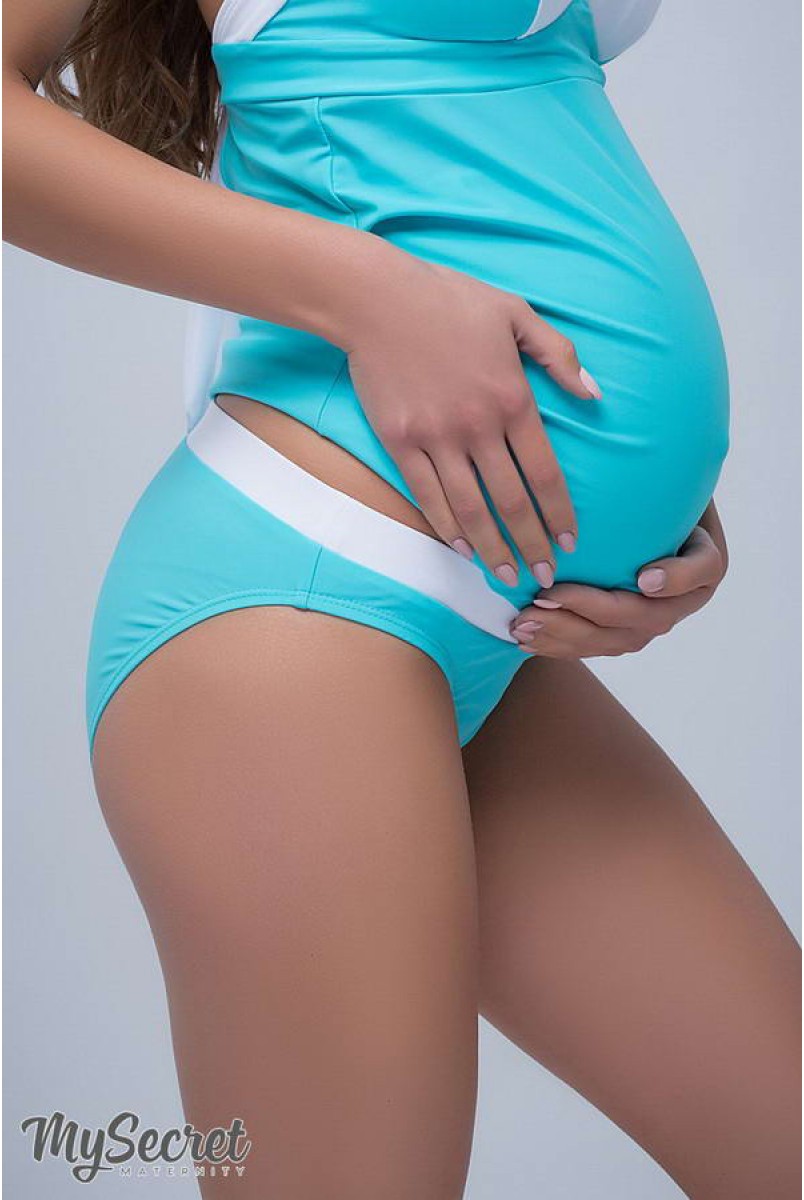 Купальник Miami блакитна лагуна з білим для вагітних
