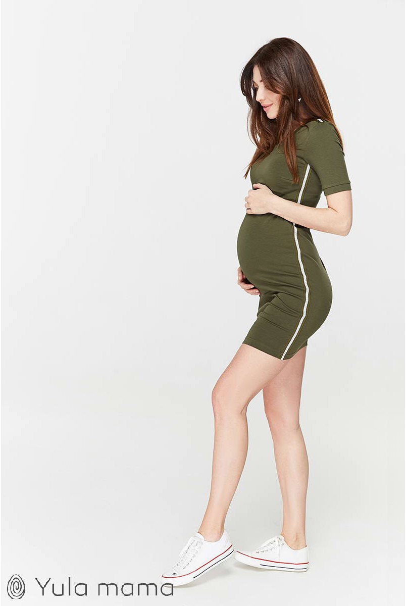 Платье-туника Gina DR-29.022 хакки для беременных и кормящих