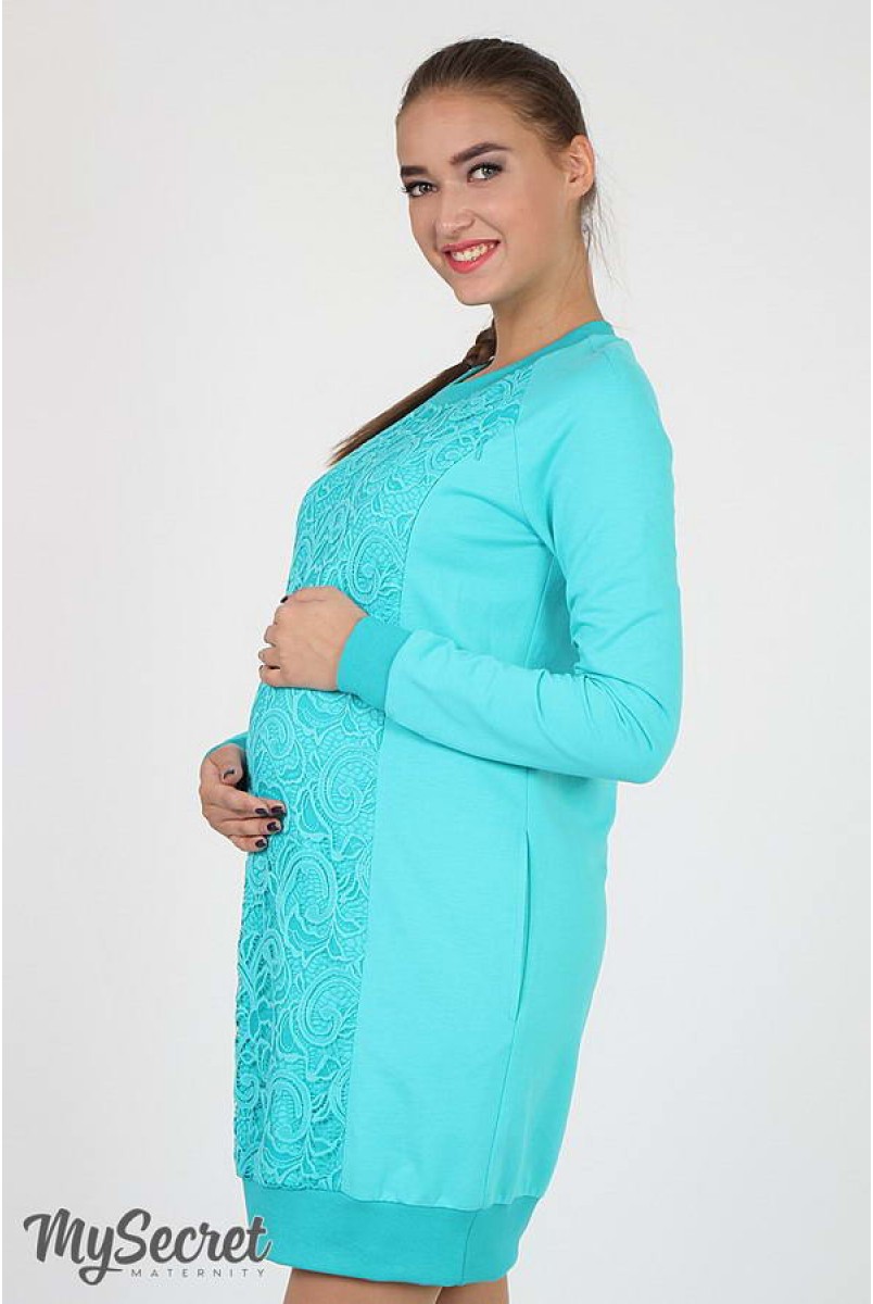 Платье Margarita мята для беременных и кормящих