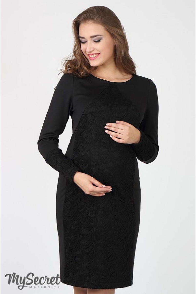 Платье Alen черный для беременных и кормящих