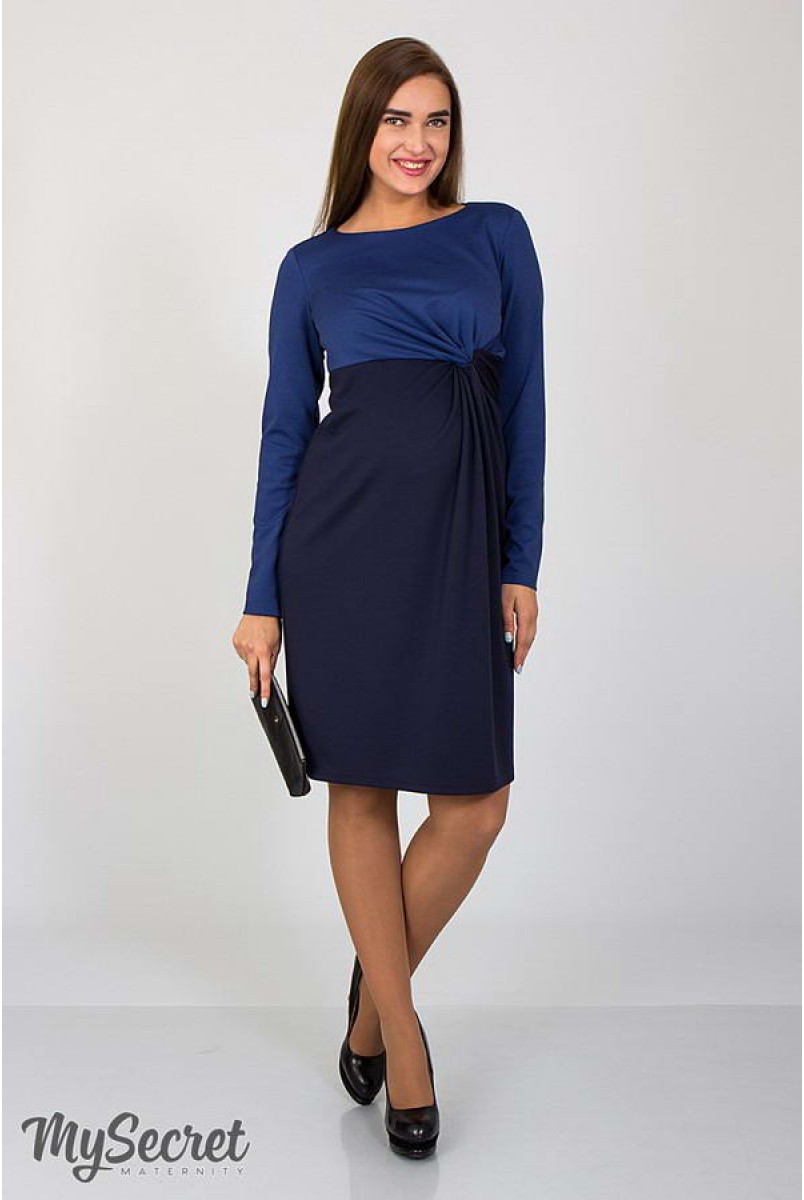 Платье Colette сочетание синего и темно-синего для беременных