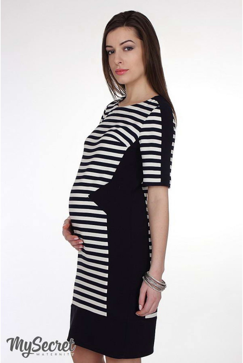 Платье Miriam индиго с полоской для беременных