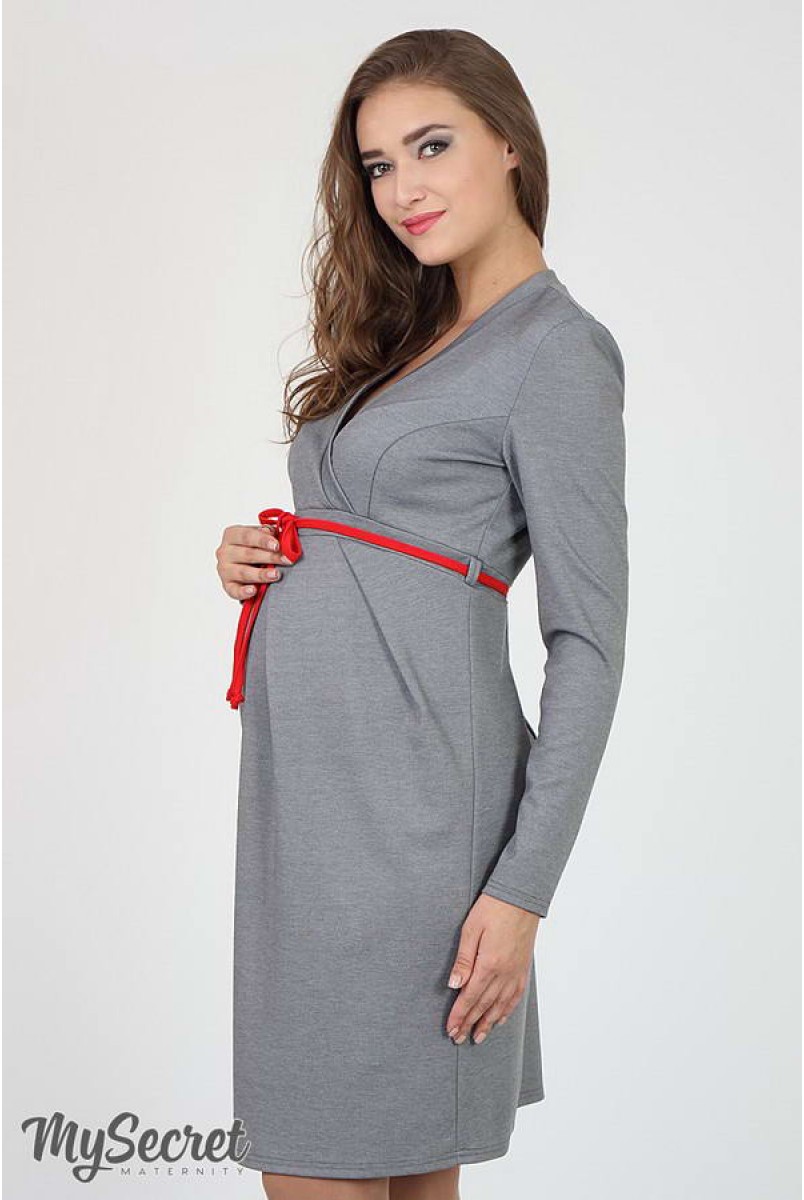 Платье Messalina серый меланж для беременных и кормящих