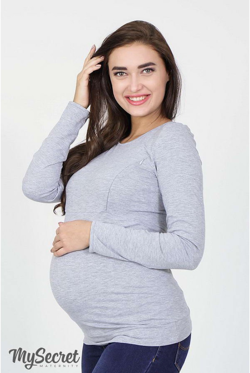 Лонгслив Caroline серый меланж для беременных и кормящих