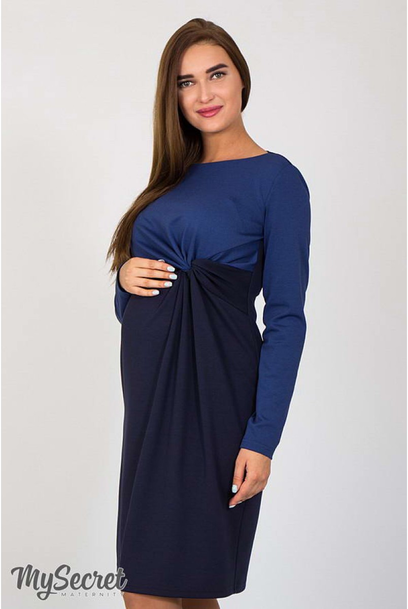 Платье Colette сочетание синего и темно-синего для беременных
