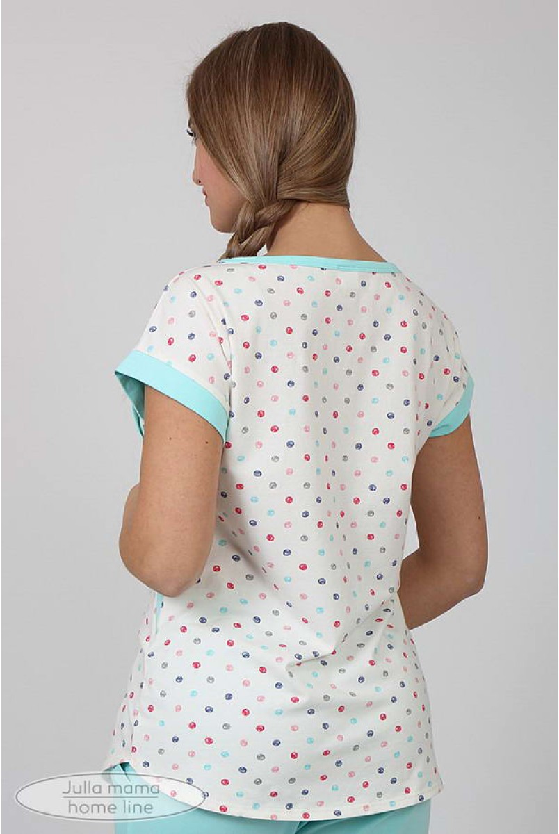 Пижама Relax разноцвет.горошки + ментол для беременных и кормящих 