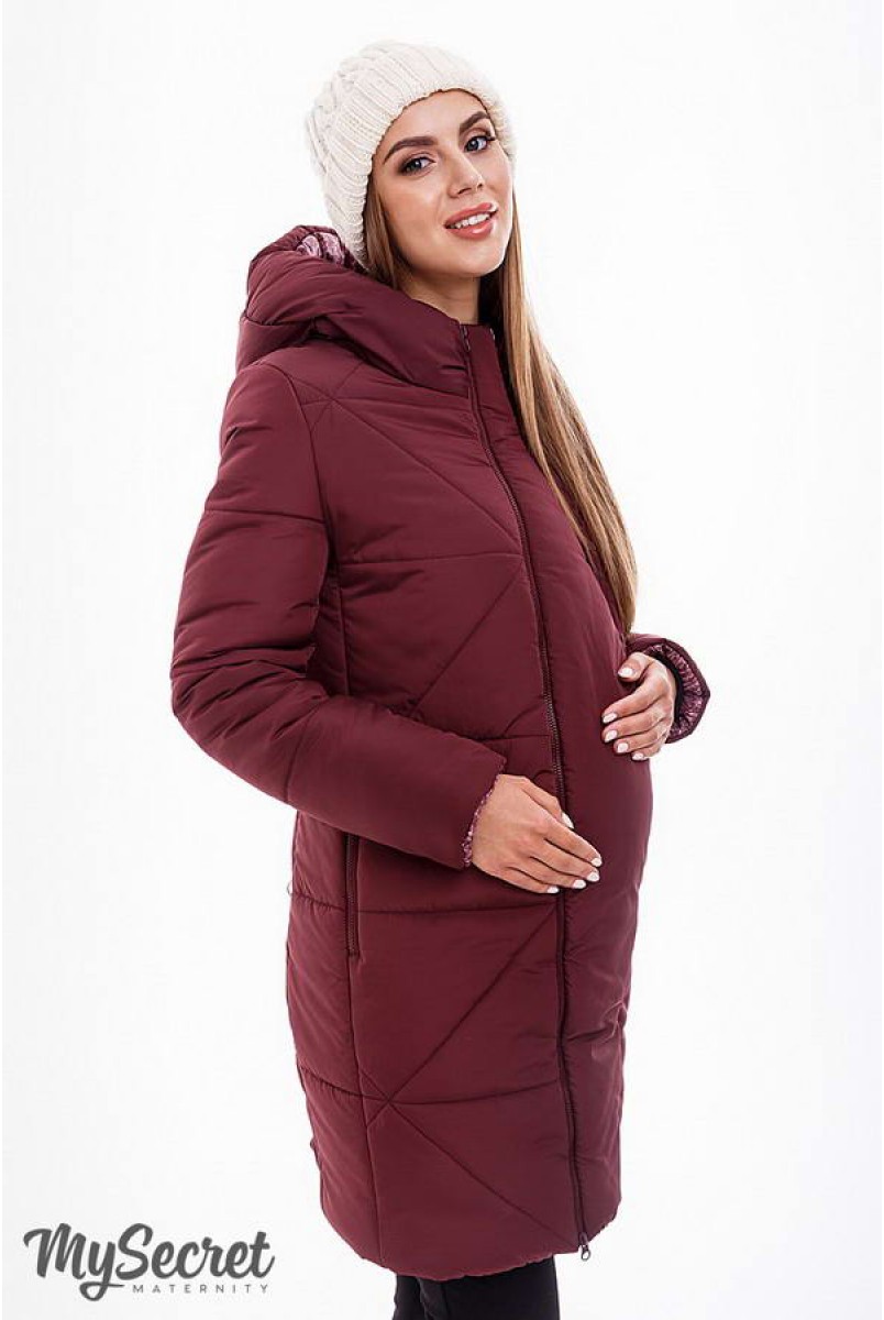 Зимове тепле пальто ANGIE марсала для вагітних