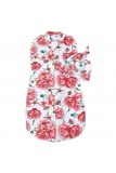 Пеленка кокон с начесом Пионы