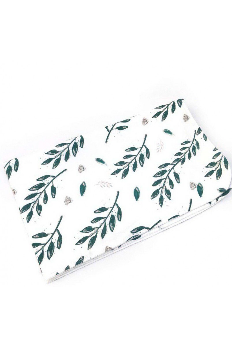 Пелюшка непромокаюча сатин Зелені листочки