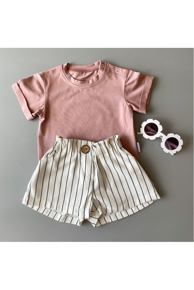 Набір для дітей Boonyx шорти Stripes + футболка Dusty Rose