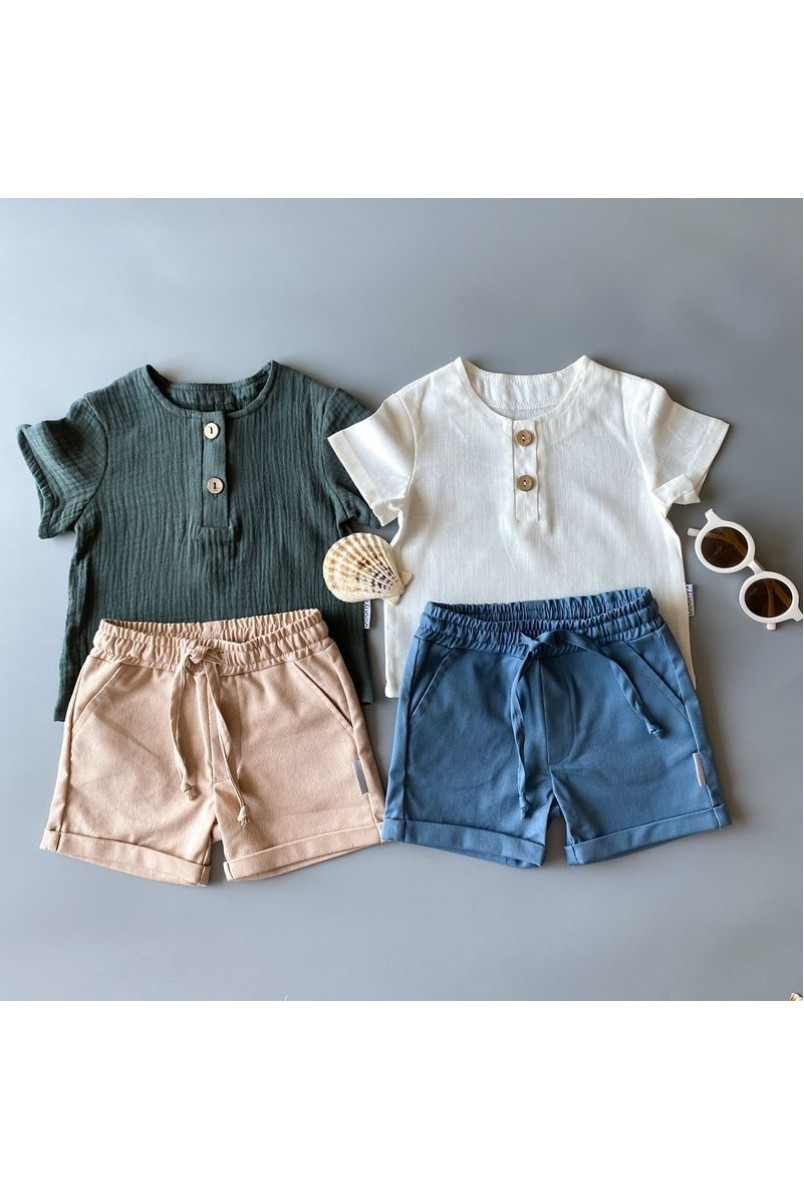 Набор для детей Boonyx шорты Jeans+Visone и футболка Milk+Kale