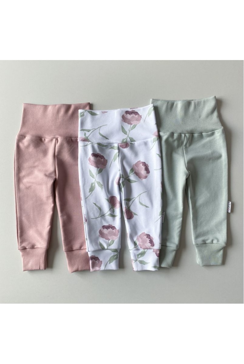 Набір штанів/повзунків для дітей Boonyx Mint + Rose + Peonies