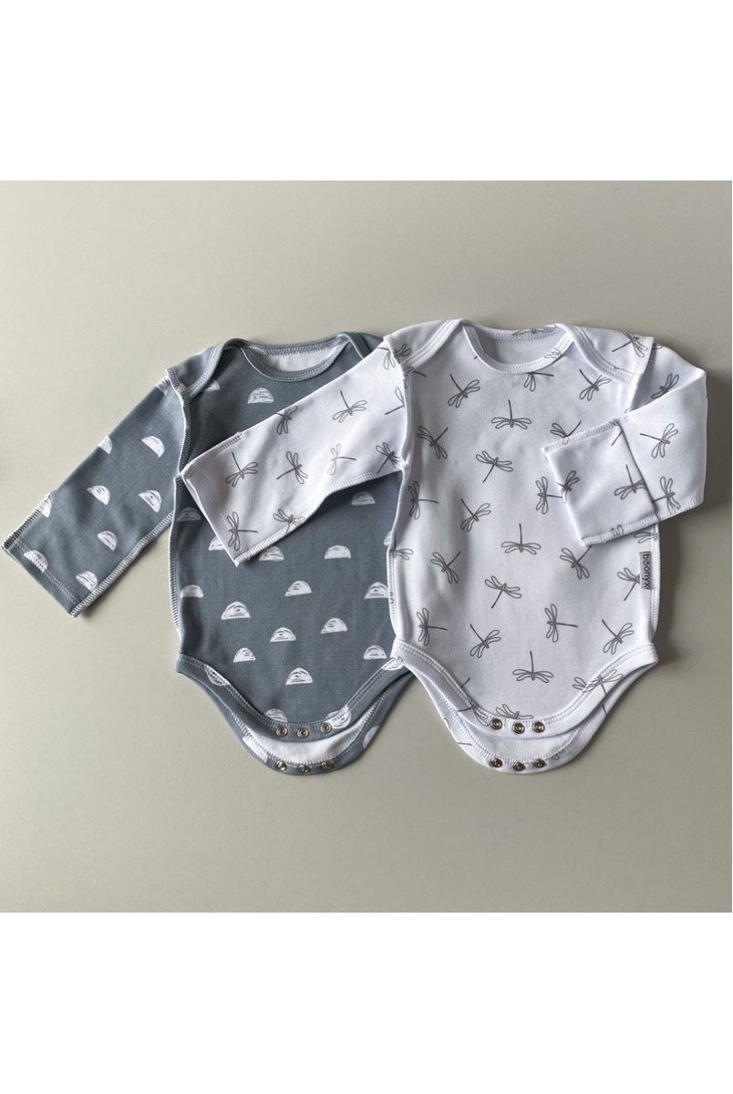 Набор боди с длинным рукавом для детей Boonyx Abstract Bright+Fly Organic