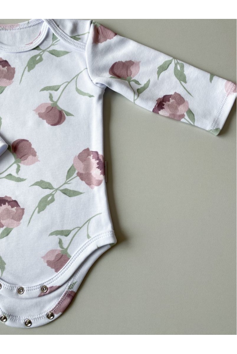 Боди с длинным рукавом для детей Boonyx Peonies Organic
